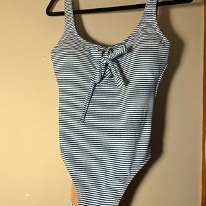 Jcrew Striped Tie Front One Piece sz 8 NWT